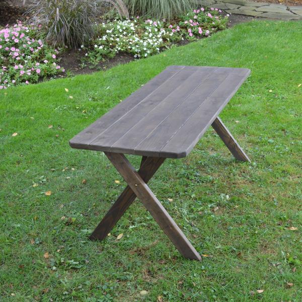 A &amp; L Furniture Pressure Treated Pine Crossleg Table Outdoor Tables 4ft / Unfinished / No