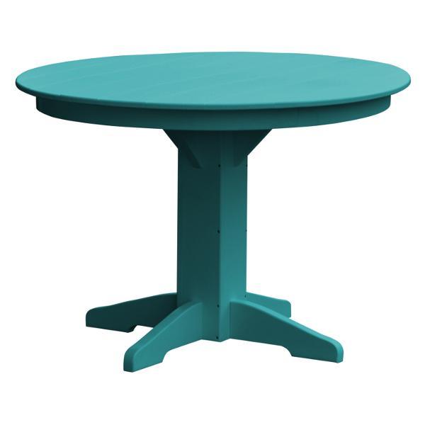 A &amp; L Furniture Recycled Plastic Round Dining Table Table 44&quot; / Aruba Blue
