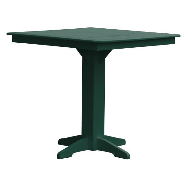 A &amp; L Furniture Recycled Plastic Square Bar Table Bar Table 44&quot; / Turf Green / No