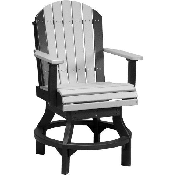 Adirondack Swivel Chair Swivel Chair Counter Height / Dove Gray &amp; Black
