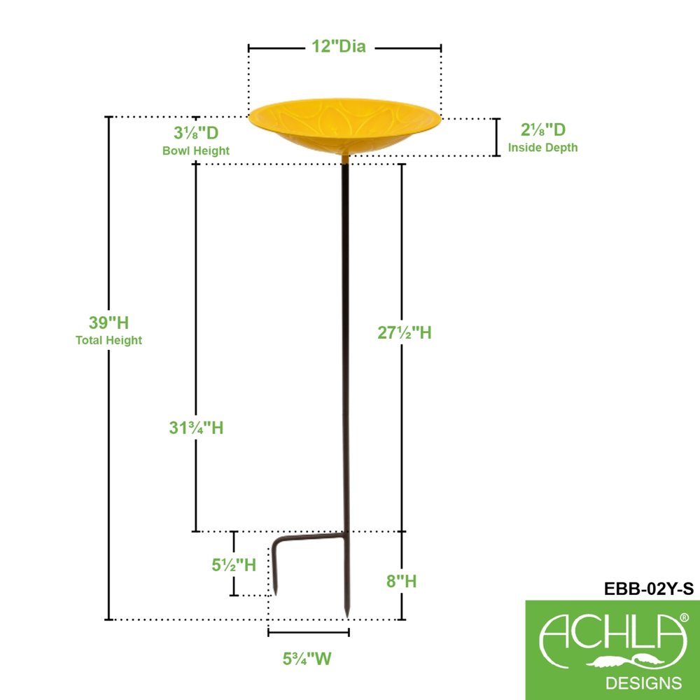 12&quot; Lolly Embossed Birdbaths with Garden Stake Birdbath