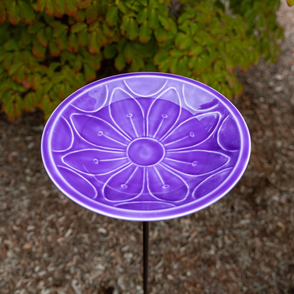12&quot; Lolly Embossed Birdbaths with Garden Stake Birdbath