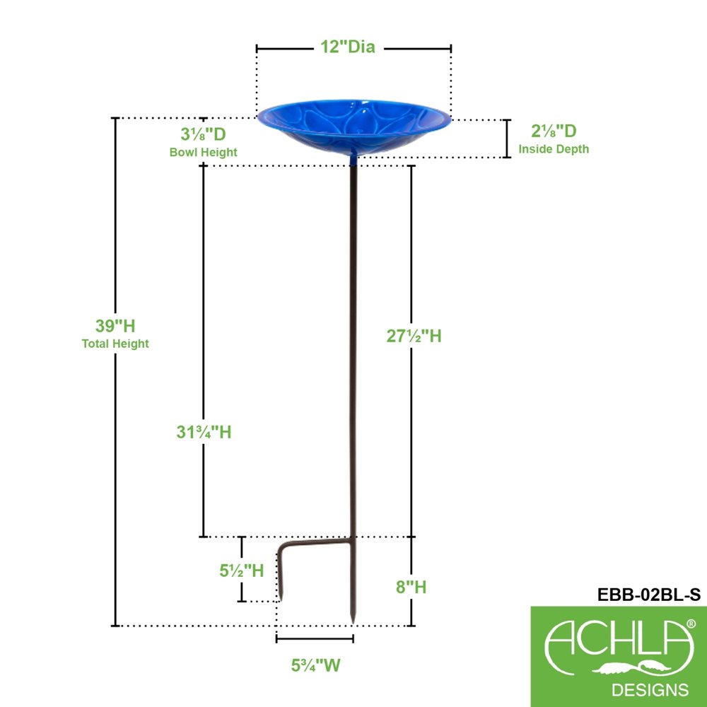 12&quot; Lolly Embossed Birdbaths with Garden Stake Birdbath