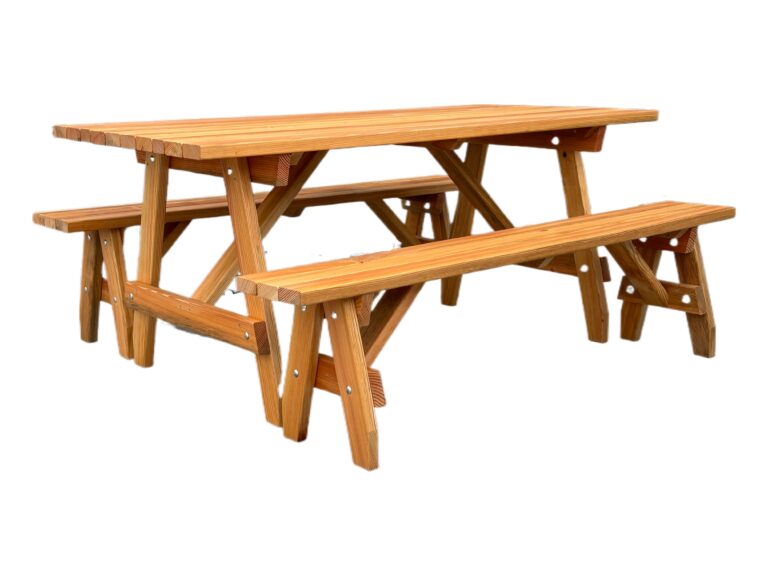 6&#39; Picnic Table &amp; Benches – Durable Outdoor Seating by Wood Country