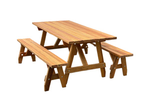 6' Picnic Table & Benches – Durable Outdoor Seating by Wood Country