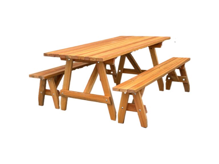 6&#39; Picnic Table &amp; Benches – Durable Outdoor Seating by Wood Country