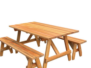 6' Picnic Table & Benches – Durable Outdoor Seating by Wood Country