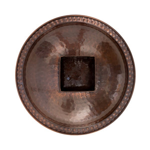 Hammered Copper Birdbath for 4x4 Post by Achla Designs