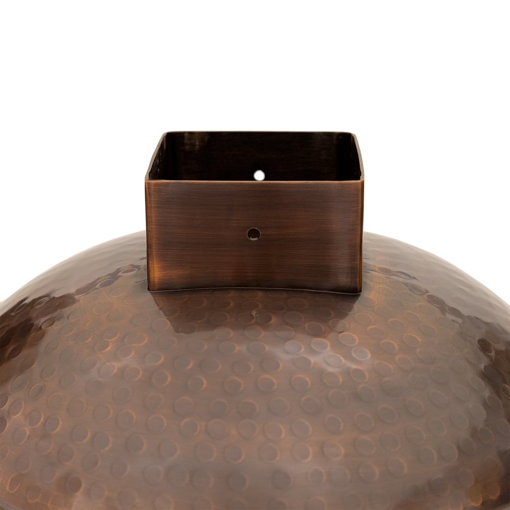 Hammered Copper Birdbath for 4x4 Post by Achla Designs