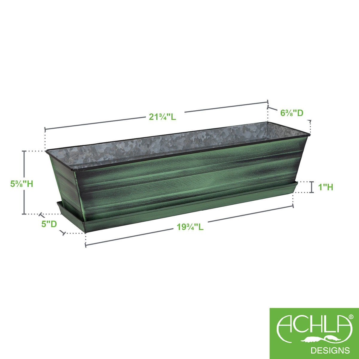 Small Green Flower Box Tray Kit by Achla Designs