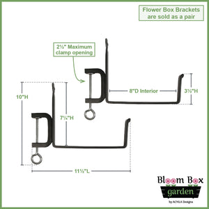 Bloom Box Garden Growing Kit, Medium Copper with Clamp-On Brackets