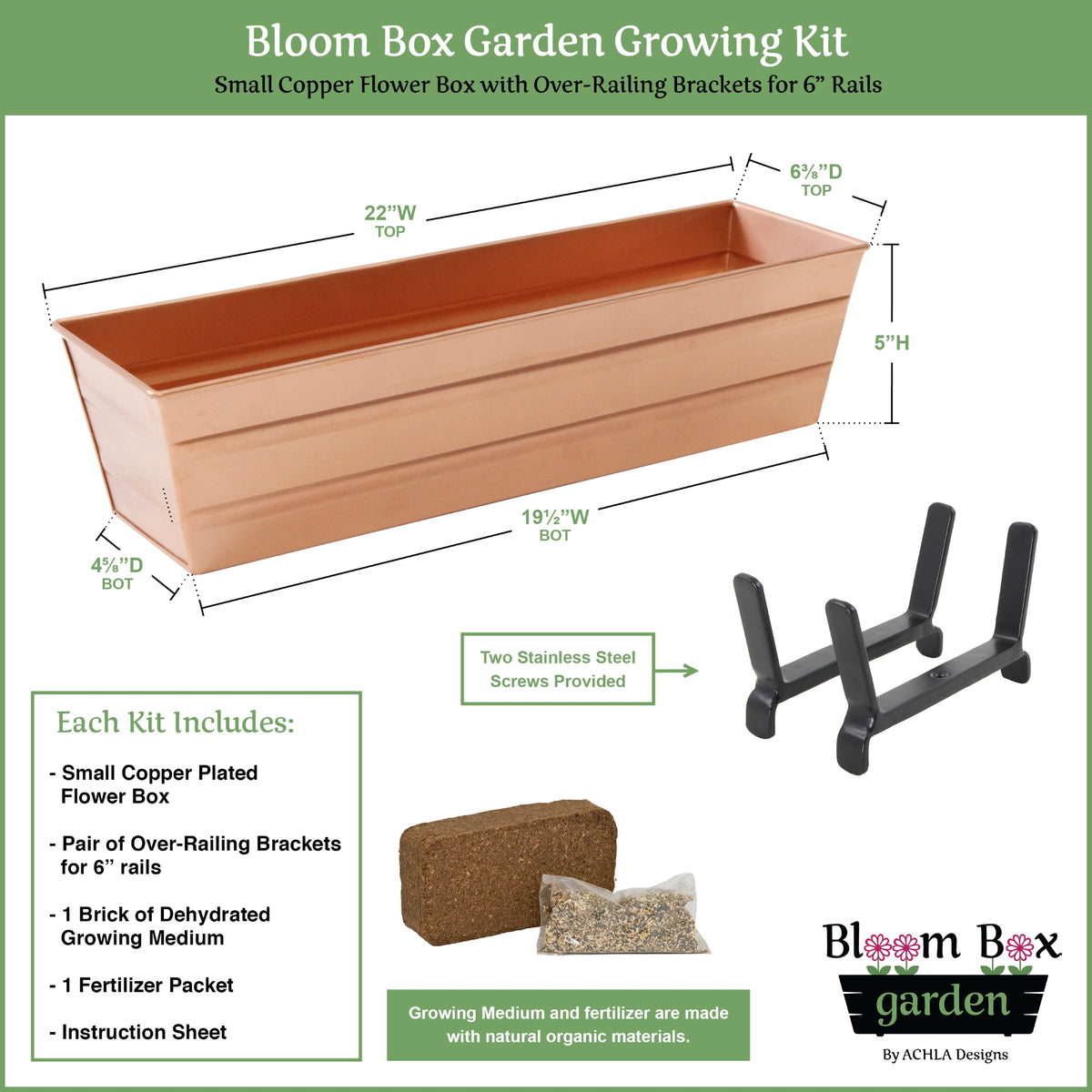 The Bloom Box Garden Growing Kits with Brackets for 2 x 6 Railings