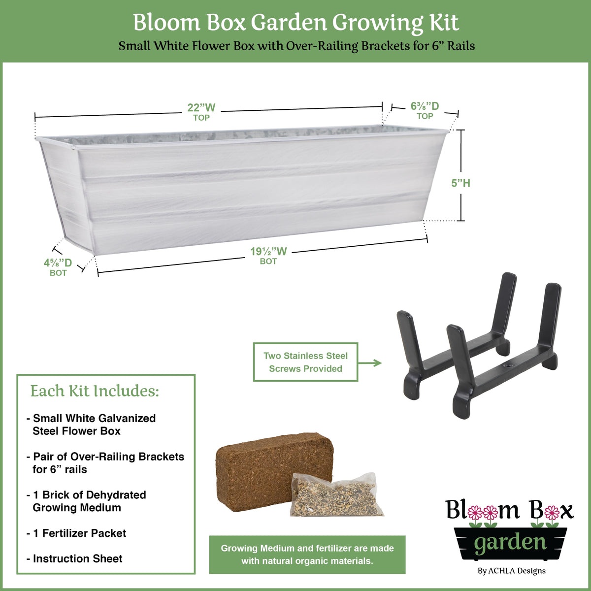 The Bloom Box Garden Growing Kits with Brackets for 2 x 6 Railings