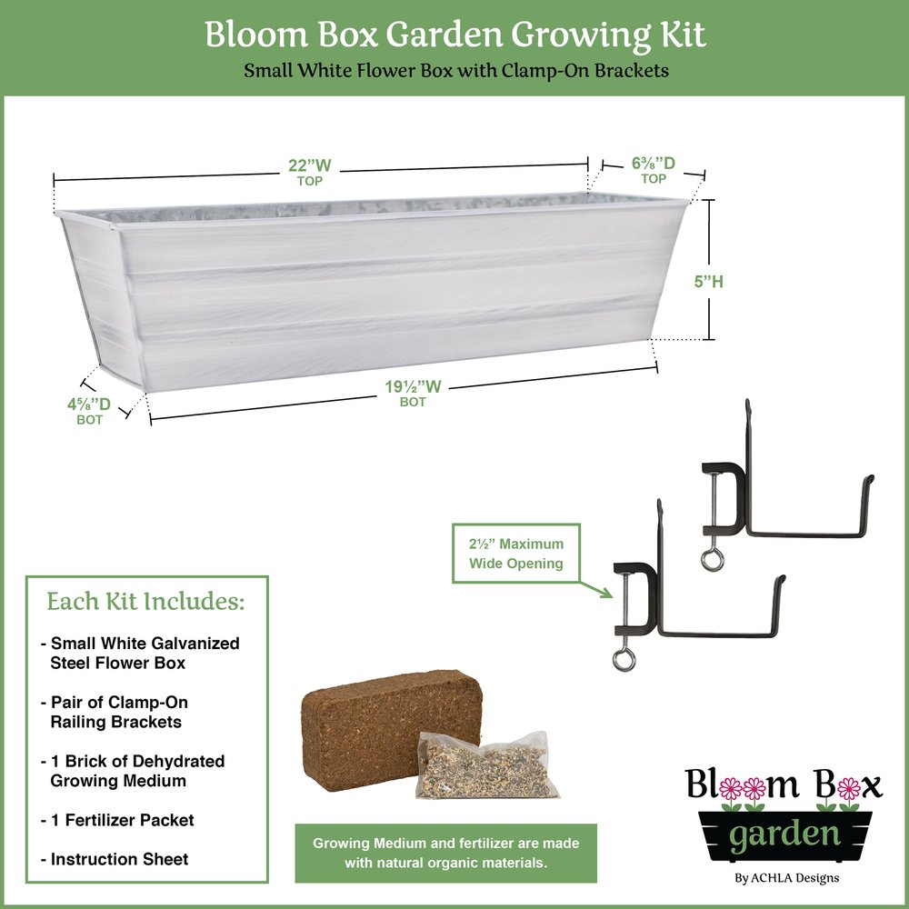 Small Bloom Box Garden Growing Kits – Wall and Clamp-On Bracket Options