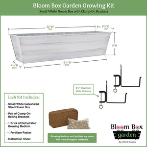 Small Bloom Box Garden Growing Kits – Wall and Clamp-On Bracket Options