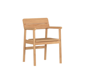 Riva Teak Outdoor Dining Stacking Armchair (Set of 4)