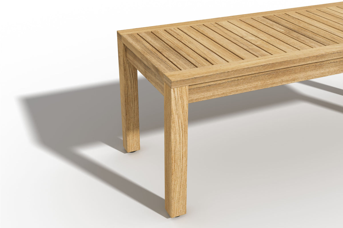 Dionne 2-Person Teak Outdoor Backless Bench