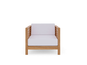 Sylvie 2-piece Teak Outdoor Lounge Set with Sunbrella White Cushions