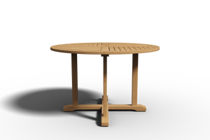 Abel 47.25-inch Round Teak Outdoor Dining Table with Umbrella Hole