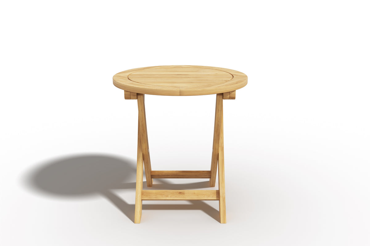 Perryn Round Teak Outdoor Folding Side Table