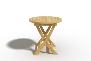 Perryn Round Teak Outdoor Folding Side Table