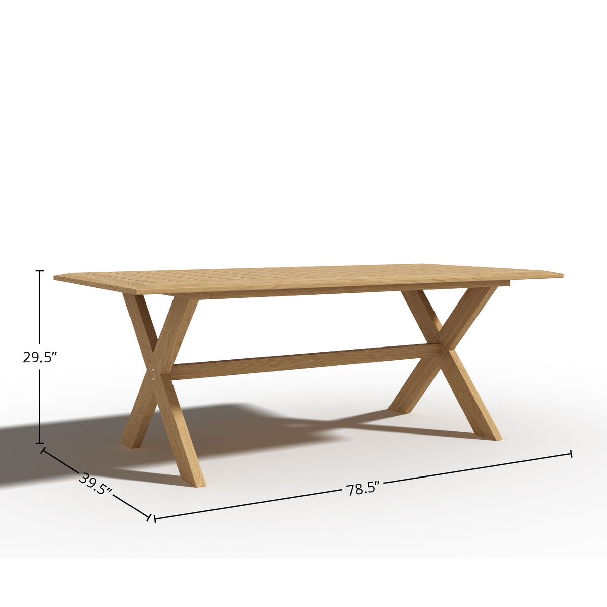 Aude Rectangular Teak Outdoor Dining Table