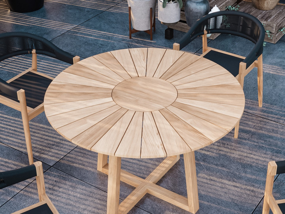 Plaisance Round Teak Outdoor Dining Table