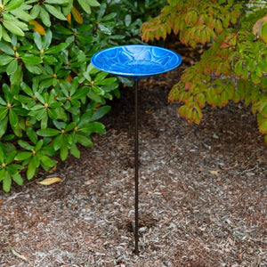 12" Lolly Embossed Birdbaths with Garden Stake