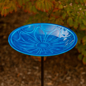12" Lolly Embossed Birdbaths with Garden Stake