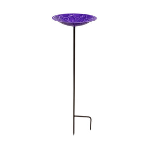 12" Lolly Embossed Birdbaths with Garden Stake