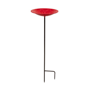12" Lolly Embossed Birdbaths with Garden Stake