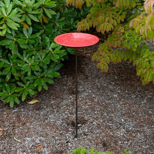 12" Lolly Embossed Birdbaths with Garden Stake