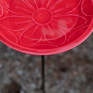 12" Lolly Embossed Birdbaths with Garden Stake