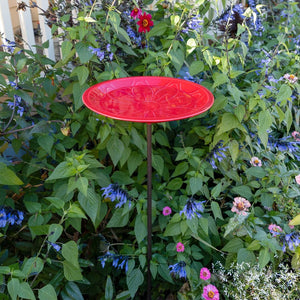 12" Lolly Embossed Birdbaths with Garden Stake