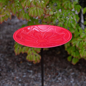 12" Lolly Embossed Birdbaths with Garden Stake