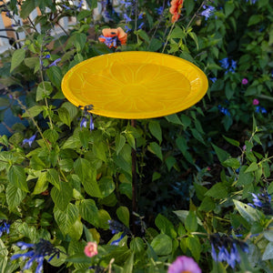 12" Lolly Embossed Birdbaths with Garden Stake
