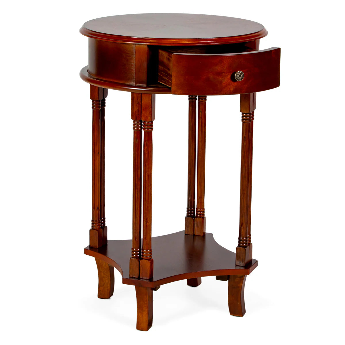 Round Accent Table - Cherry Finish by All Things Cedar