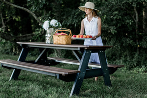 Heritage 72" Picnic Table with Attached Benches (LCC-165) By Wildridge Furniture