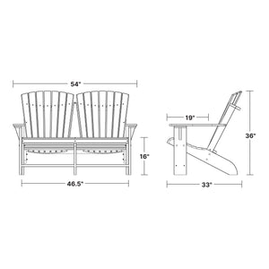 Heritage Double Adirondack (LCC-129) by Wildridge Furniture