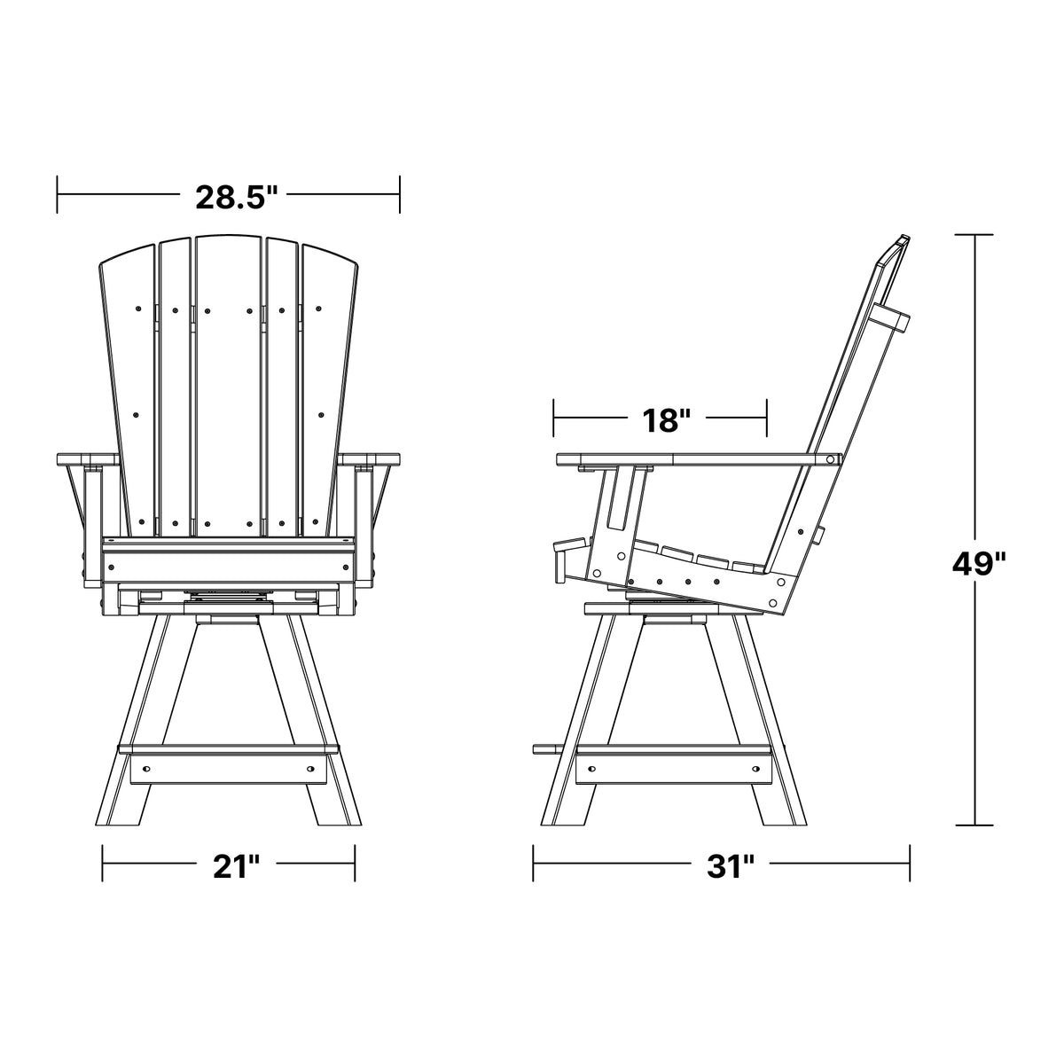 Heritage Swivel Balcony Chair (LCC-156) by Wildridge Furniture