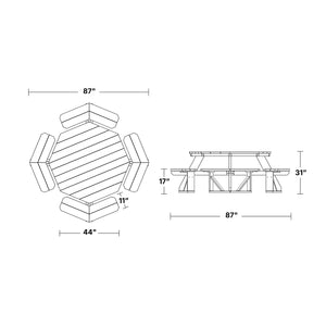 Heritage Octagon Picnic Table (LCC-164) by Wildridge Furniture