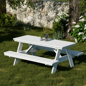 Heritage 72" Picnic Table with Attached Benches (LCC-165) By Wildridge Furniture