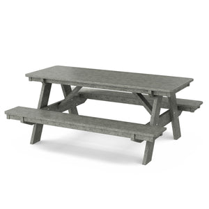 Heritage 72" Picnic Table with Attached Benches (LCC-165) By Wildridge Furniture