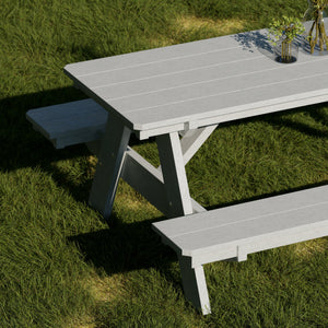 Heritage 72" Picnic Table with Attached Benches (LCC-165) By Wildridge Furniture