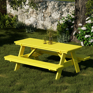 Heritage 72" Picnic Table with Attached Benches (LCC-165) By Wildridge Furniture