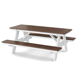 Heritage 72" Picnic Table with Attached Benches (LCC-165) By Wildridge Furniture