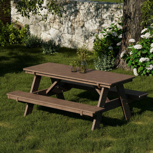 Heritage 72" Picnic Table with Attached Benches (LCC-165) By Wildridge Furniture