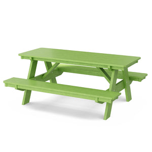 Heritage 72" Picnic Table with Attached Benches (LCC-165) By Wildridge Furniture