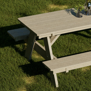 Heritage 72" Picnic Table with Attached Benches (LCC-165) By Wildridge Furniture