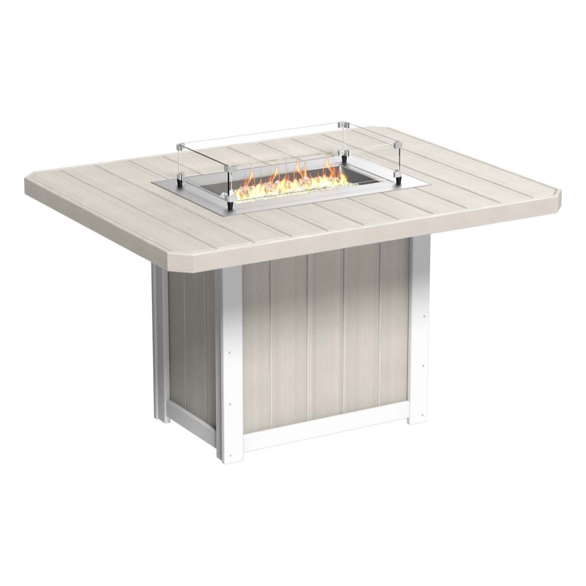 Lumin 62&quot; Outdoor Rectangular Fire Table Bar Height by LuxCraft